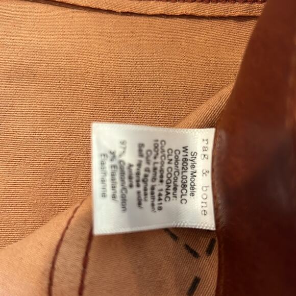 Rag & Bone Burnt Orange Leather Pants - Picture 3 of 6